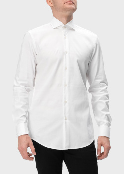 Белая рубашка Hugo Boss приталенного кроя, фото