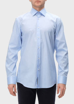 Блакитна сорочка Hugo Boss з довгими рукавами, фото