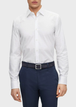 Белая рубашка Hugo Boss с жаккардовым узором, фото