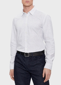 Рубашка с принтом Hugo Boss белого цвета, фото