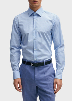 Рубашка с узором Hugo Boss голубого цвета, фото