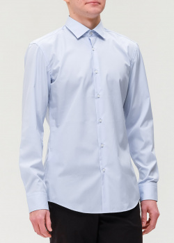 Хлопковая рубашка Hugo Boss светло-голубого цвета, фото