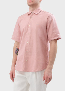 Льняная рубашка Hugo Boss розового цвета, фото