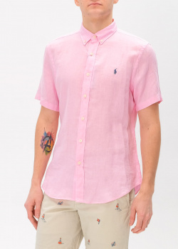 Розовая рубашка Polo Ralph Lauren с коротким рукавом, фото
