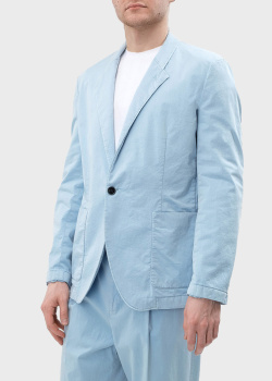 Голубой пиджак Hugo Boss Hugo с накладными карманами, фото