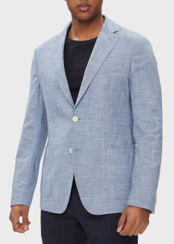 Шерстяной пиджак Hugo Boss голубого цвета, фото