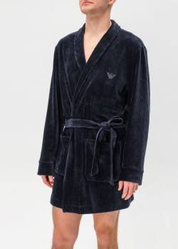 Вельветовий халат Emporio Armani з накладними кишенями, фото