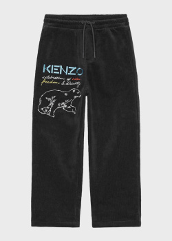 Вельветовые брюки Kenzo с логотипом для детей, фото