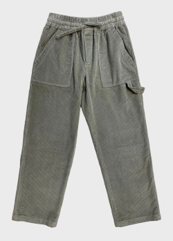 Вельветовые брюки для детей Dolce&Gabbana серого цвета, фото