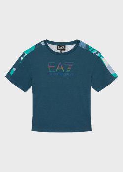 Детская футболка EA7 Emporio Armani с принтом на спине, фото