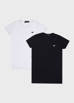 Набор футболок для детей Emporio Armani черного и белого цвета, фото
