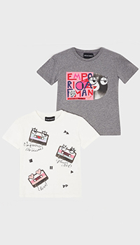 Набір футболок з 2-х штук Emporio Armani для дівчаток, фото