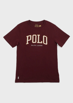 Бордовая футболка Polo Ralph Lauren для мальчиков, фото