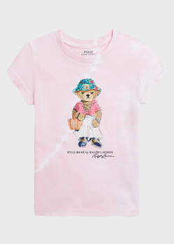 Розовая футболка Polo Ralph Lauren для девочек, фото
