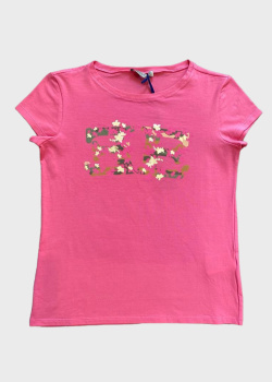 Рожева футболка Ermanno Ermanno Scervino для дівчаток, фото