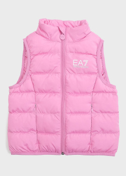 Розовый жилет EA7 Emporio Armani для девочек, фото