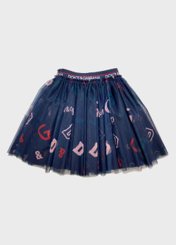 Детская многослойная юбка Dolce&Gabbana с логотипом, фото