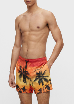 Пляжные шорты Hugo Boss Hugo с пальмами, фото