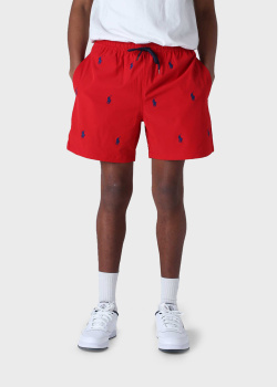 Пляжные шорты Polo Ralph Lauren красного цвета, фото