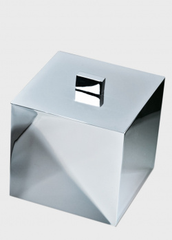Ємність із кришкою Decor Walther Cube 14,5х13см із хромованої латуні, фото
