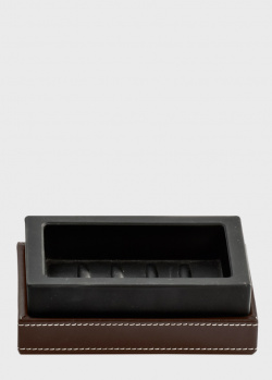 Темно-коричневая мыльница Decor Walther Brownie из искусственной кожи, фото