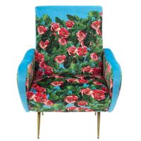 Мягкое кресло Seletti Toiletpaper с принтом роз, фото