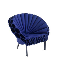 Крісло Cappellini Peacock у синьому кольорі, фото