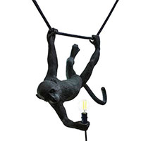 Светильник Seletti Monkey Lamp-Outdoor черного цвета, фото