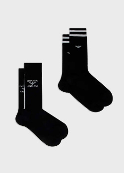 Высокие носки Emporio Armani 2шт черного цвета, фото
