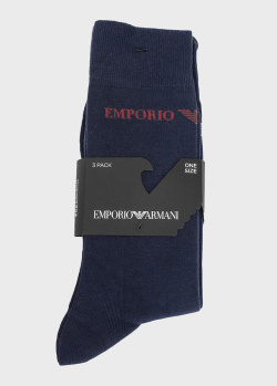 Мужские носки Emporio Armani 3шт темно-синего цвета, фото
