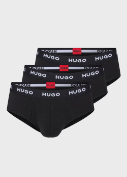 Чорні брифи Hugo Boss Hugo 3шт з логотипом, фото