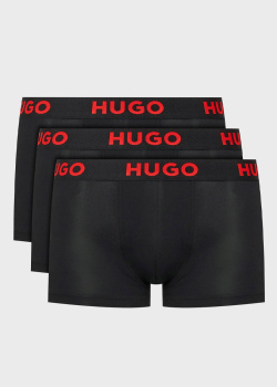 Черные боксеры Hugo Boss Hugo 3шт с логотипом, фото