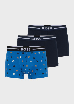 Труси-боксери Hugo Boss 3шт синього кольору, фото