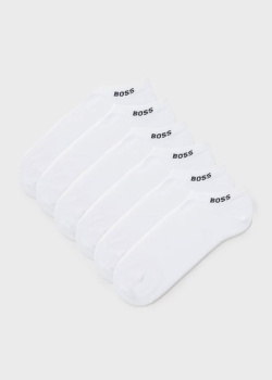 Білі шкарпетки Hugo Boss 5шт з логотипом, фото