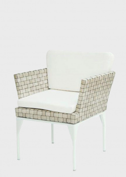 Плетеное обеденное кресло из техноротанга с мягкой подушкой Skyline Design Brafta, фото