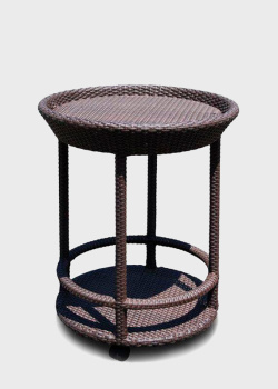Круглый сервировочный столик Skyline Design Cally Brown Omega на колесиках, фото
