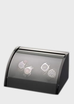Шкатулка ElmaMotion Style для хранения и завода 4 часов черная с благородным блеском, фото