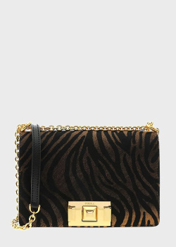 Шкіряна сумка Furla Mimi Mini з тигровим принтом, фото