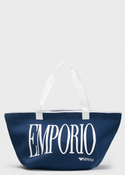Сумка-шоппер Emporio Armani синего цвета, фото