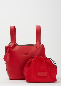 Красная сумка Twin-Set Shopping с декором-замком, фото
