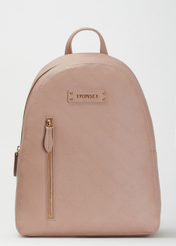 Пудровый рюкзак Twin-Set Zaino с брендовой нашивкой, фото