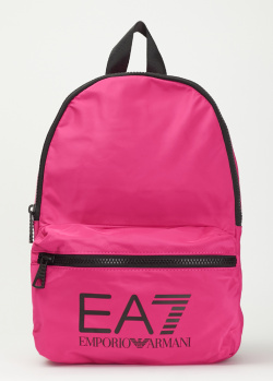 Розовый рюкзак EA7 Emporio Armani с накладным карманом, фото