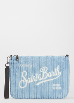 Блакитна сумка Mc2 Saint Barth з логотипом, фото