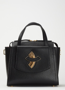 Черная сумка Carlo Salvatelli из зернистой кожи, фото