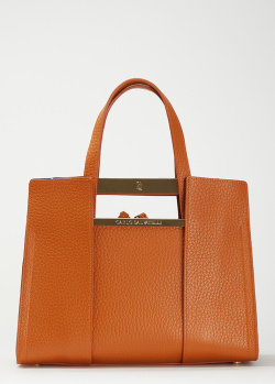 Оранжевая сумка Carlo Salvatelli с металлическим декором, фото