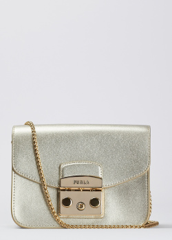 Маленька сумка Furla Metropolis золотистого кольору, фото