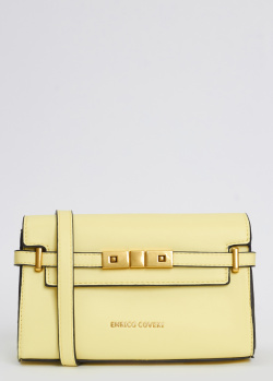 Желтая сумка Enrico Coveri с золотистым декором, фото