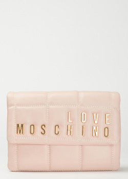 Стеганая сумка Love Moschino розового цвета, фото