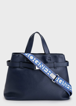 Синяя сумка Bogner из крупнозернистой кожи, фото
