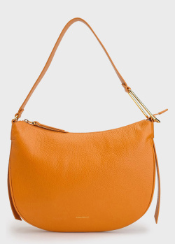 Оранжевая сумка-хобо Coccinelle Priscilla с боковыми лентами, фото